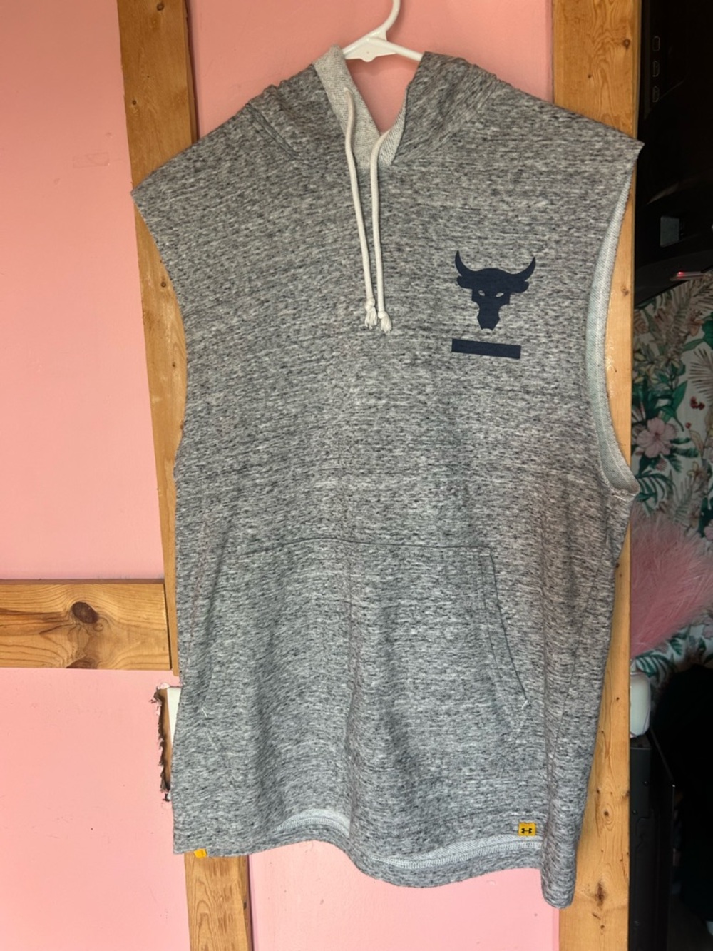 Under Armour Gray Hooded Pullover with Yellow Trim